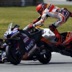 MotoGP em Portimão Miguel Oliveira abandona corrida após choque de Marc Márquez [vídeo]