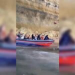 Embarcação turística ficou encalhada e sem motor na Gruta de Benagil [vídeo]