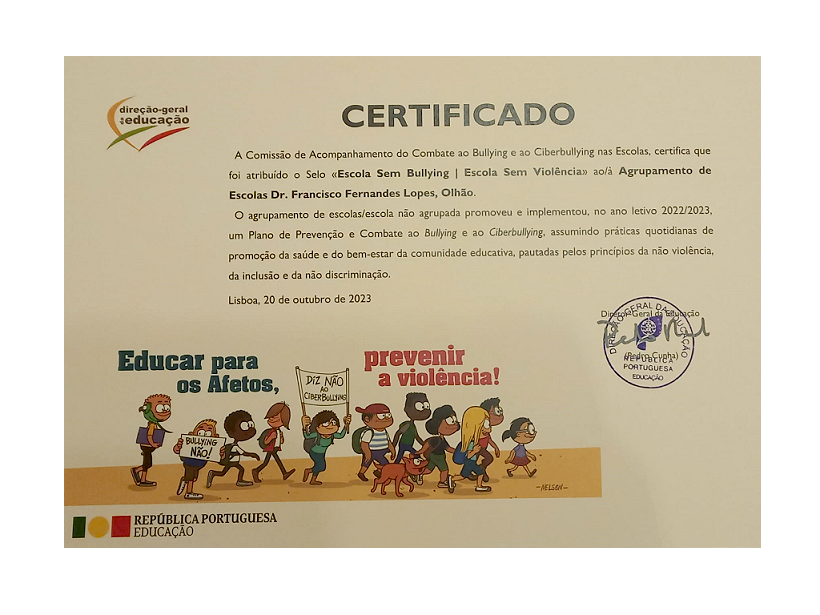 Certificação “Escola Sem Bullying, Escola Sem Violência