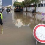 Chuva intensa provoca inundações na cidade de Olhão