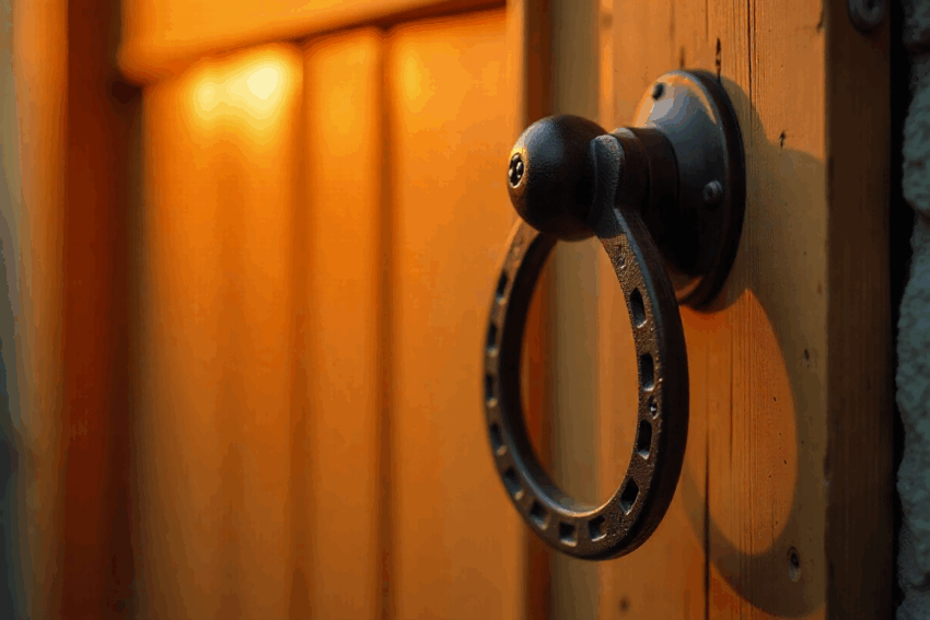 Ferradura na porta.` Crédito: Freepik AI