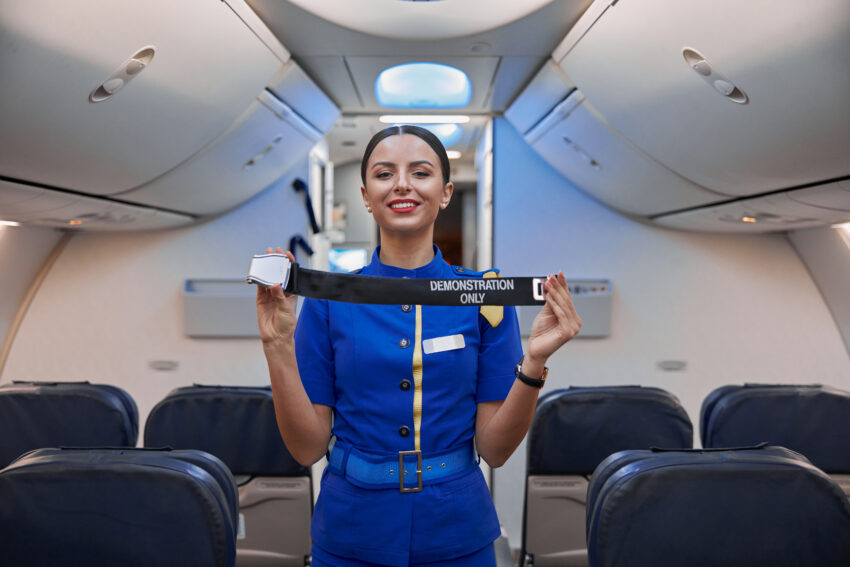 Hospedeira de bordo. Crédito: Freepik