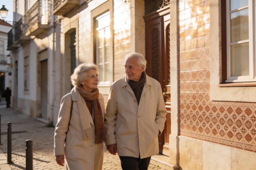 Casal de idosos a passear. Crédito: Freepik AI