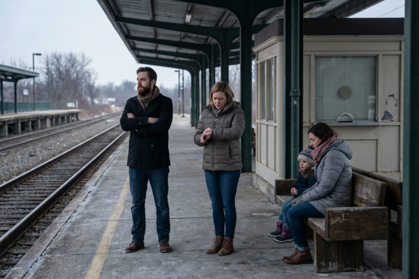 Pessoas na estação a aguardar pelo comboio. Crédito: Freepik AI