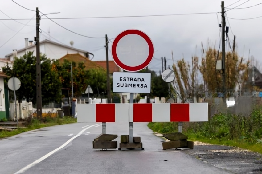 Estrada cortada. Crédito: Lusa