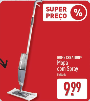Mopa com Spray. Crédito: Folheto Aldi | DR