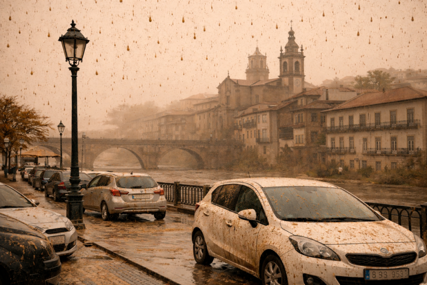 Chuva de lama em Portugal. Crédito: Foto AI