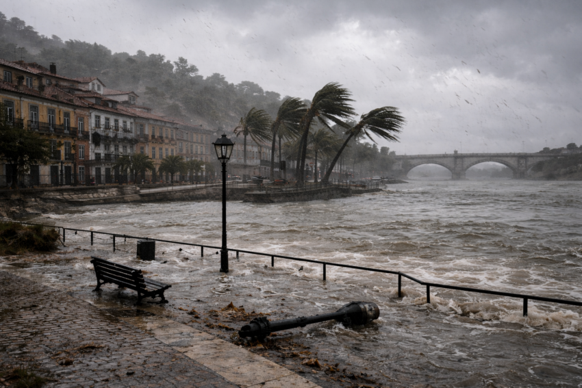 Vento forte no litoral de Portugal. Crédito: Foto AI