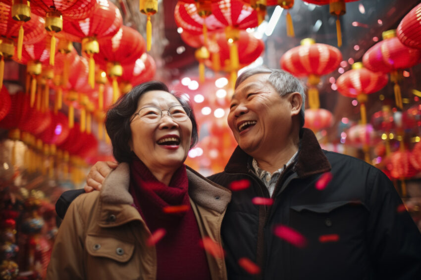 Pessoas a festejar o Ano-novo chinês. Crédito: DR