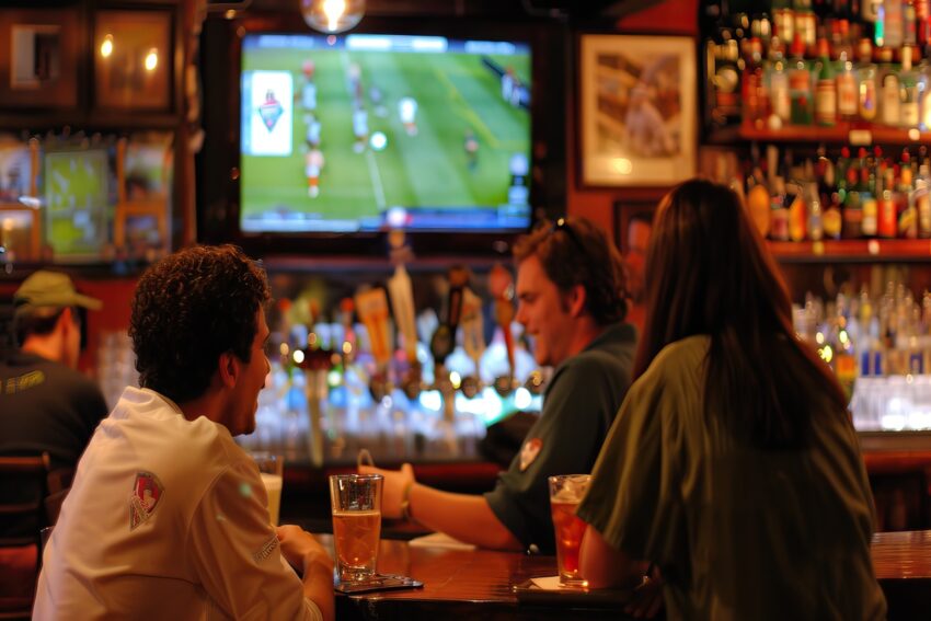 Ver televisão no bar. Crédito: Freepik