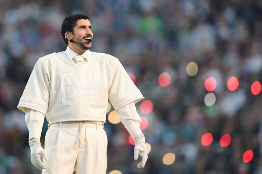 Bad Bunny no Super Bowl. Crédito: Kathryn Riley