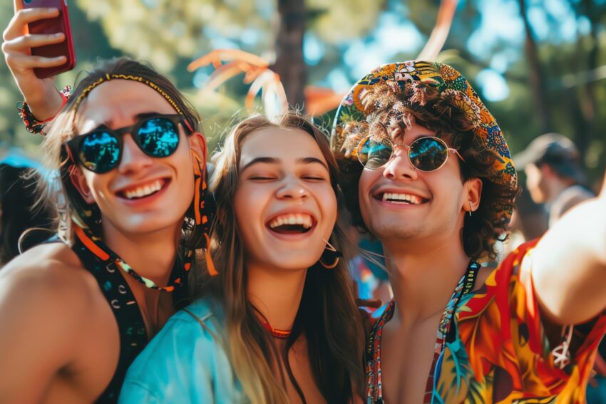 Jovens num festival.