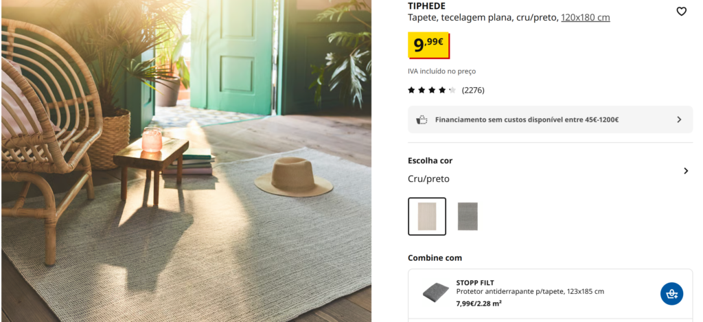 Tapete TIPHEDE da IKEA. Crédito: Site IKEA 