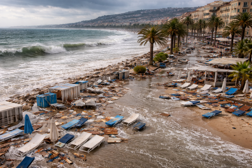 Tsunami no Mediterrâneo. Crédito: Foto AI