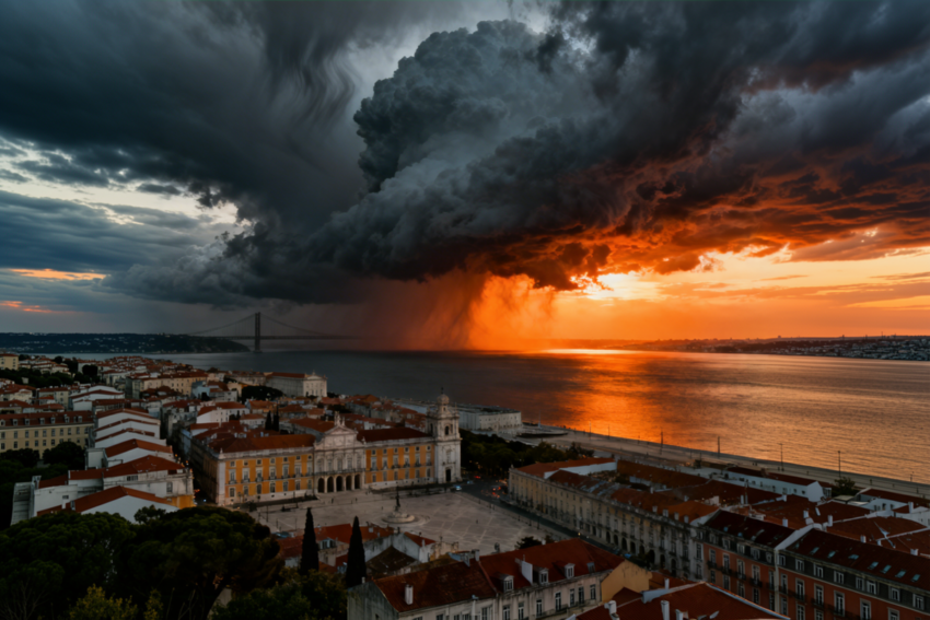 Mau tempo em Portugal. Crédito: Freepik AI