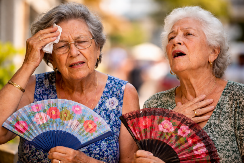 Idosas com calor. Crédito: Foto AI