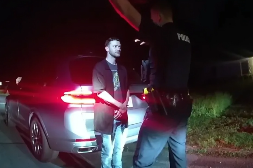 Momento da detenção de Justin Timberlake. Crédito DR