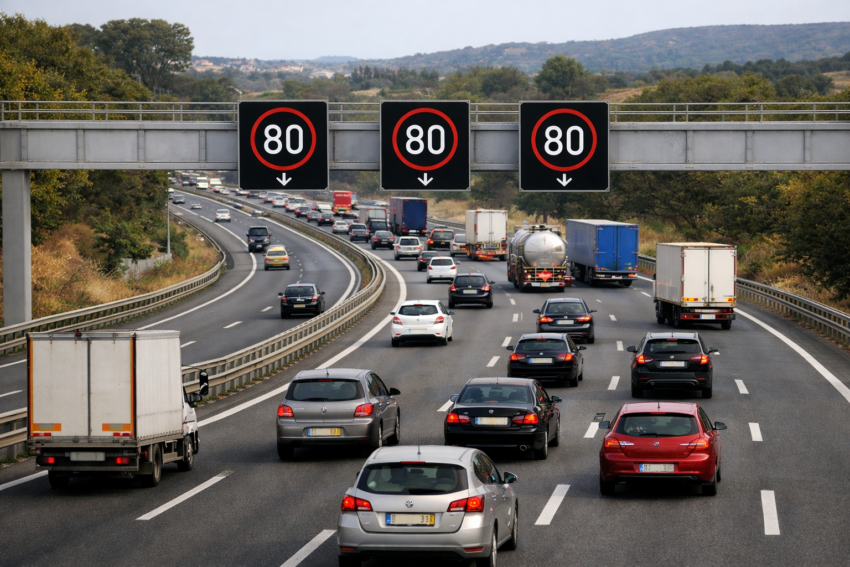 Autoestrada com velocidade variável. Crédito: Foto AI