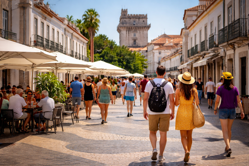 Dia de calor em cidade portuguesa. Crédito: Foto AI