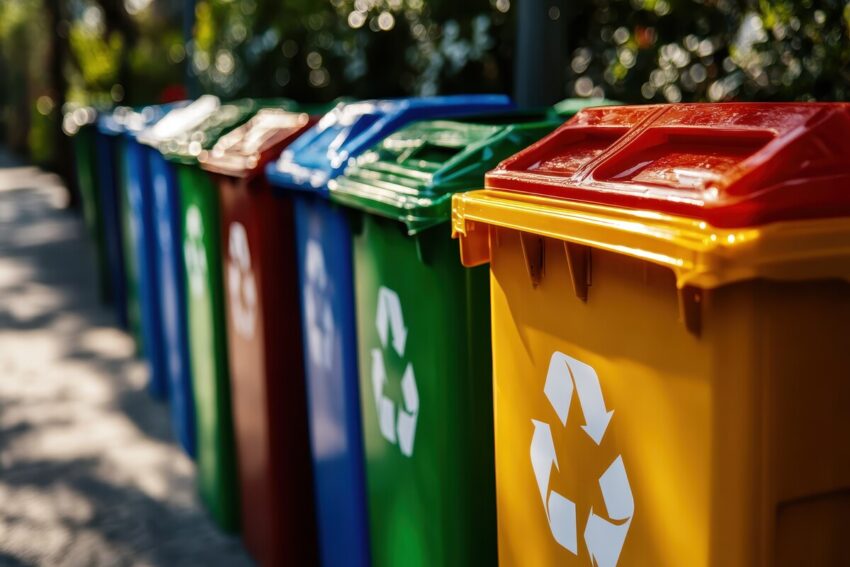 Vários ecopontos. Crédito: Freepik AI