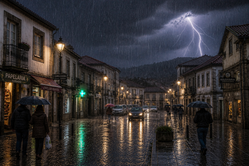 Dia de chuva com trovoada. Crédito: Foto AI