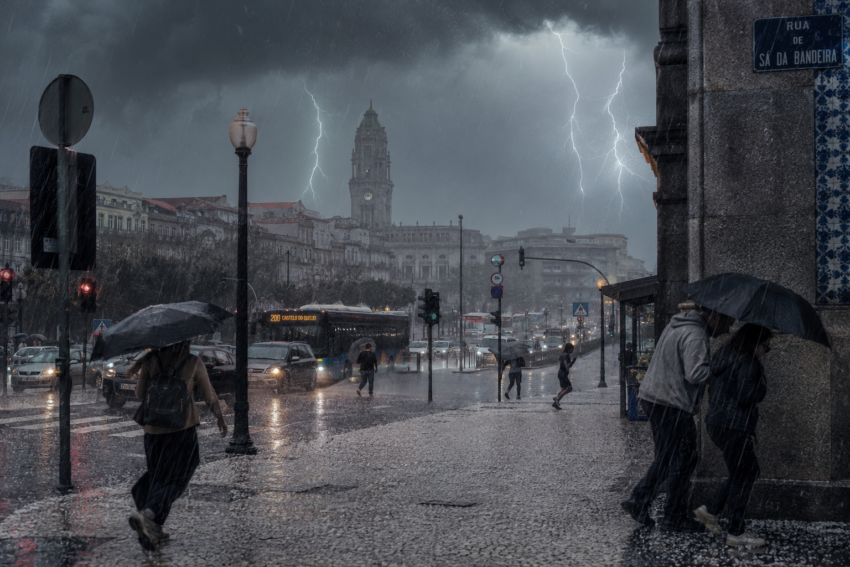 Dia de chuva e trovoada fortes. Crédito: Foto AI
