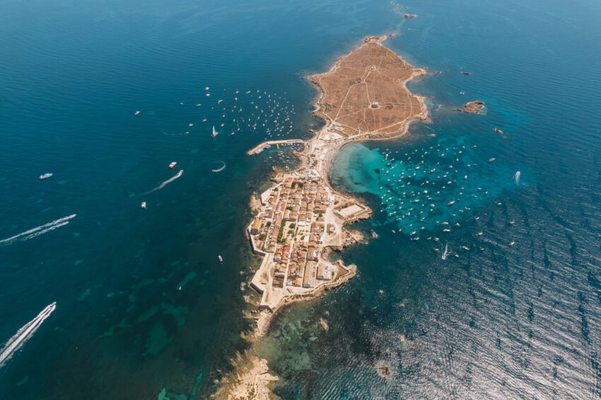 Vista aérea da ilha de Tabarca, em Espanha.