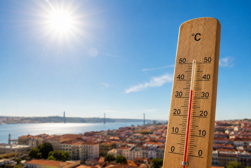 Temperaturas elevadas em Portugal. Crédito: Foto AI