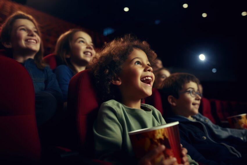 Crianças no cinema.