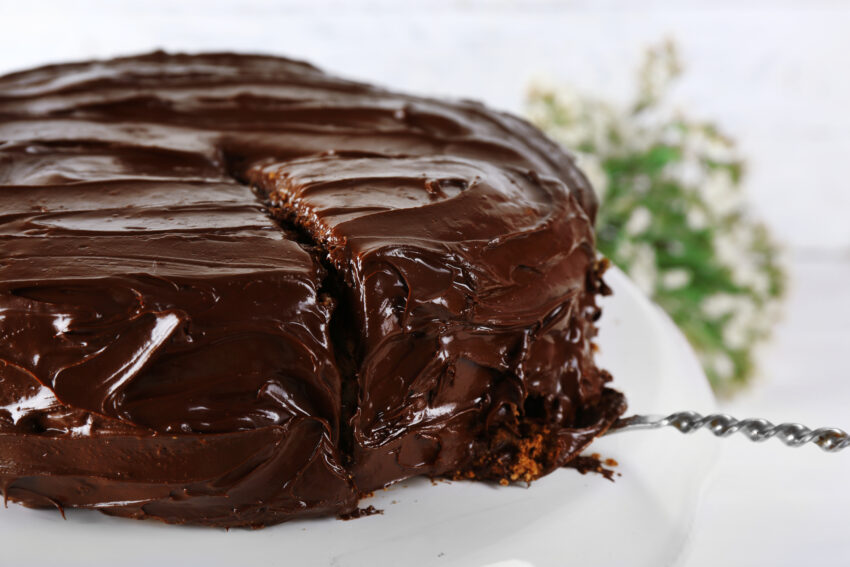 Bolo de chocolate.