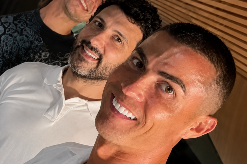 Cristiano Ronaldo e Alexandre Bertoluci. Crédito: Redes Sociais