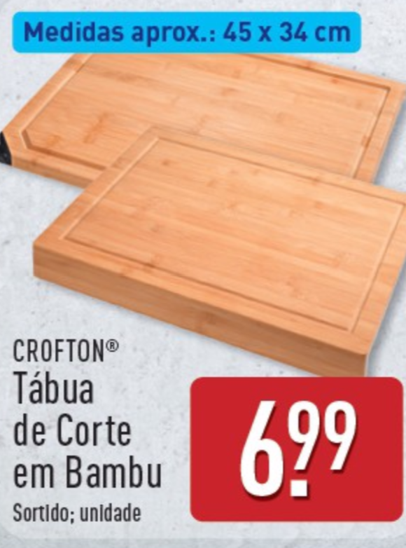 Tábua de Corte em Bambu. Crédito: Folheto Aldi
