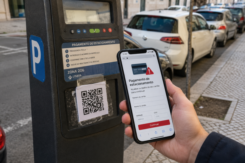 Burla no parquímetro com códigos QR. Crédito: Foto AI