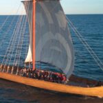 Navio drakkar viking Orkan inicia em Vila Real de Santo António viagem pela costa portuguesa