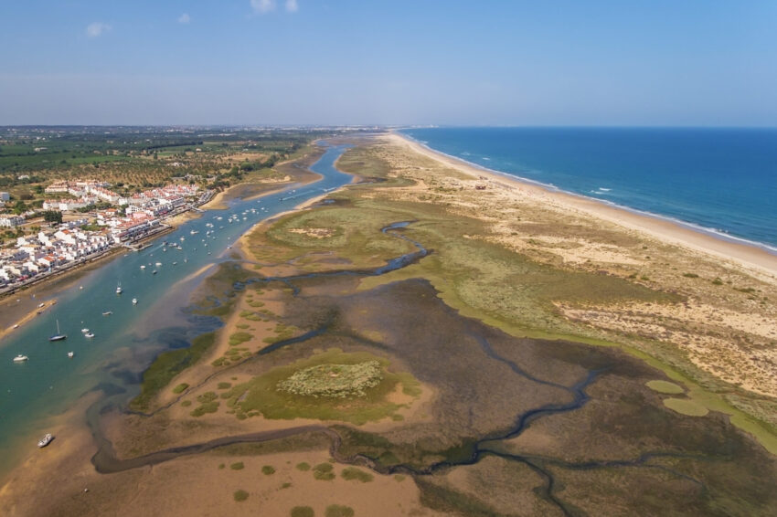 Vista aérea da Ria Formosa.