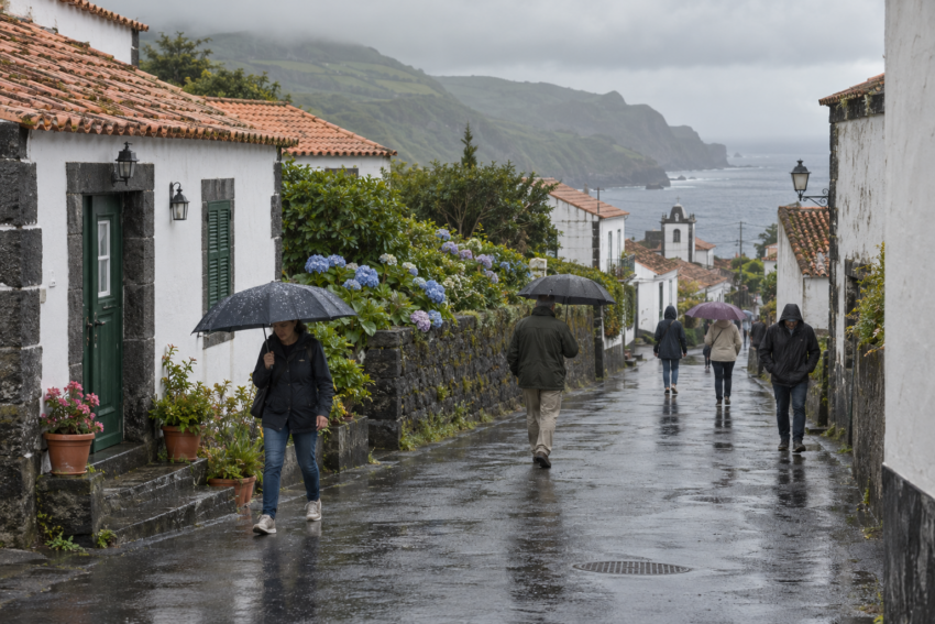 Chuva nos Açores. Crédito: Foto AI