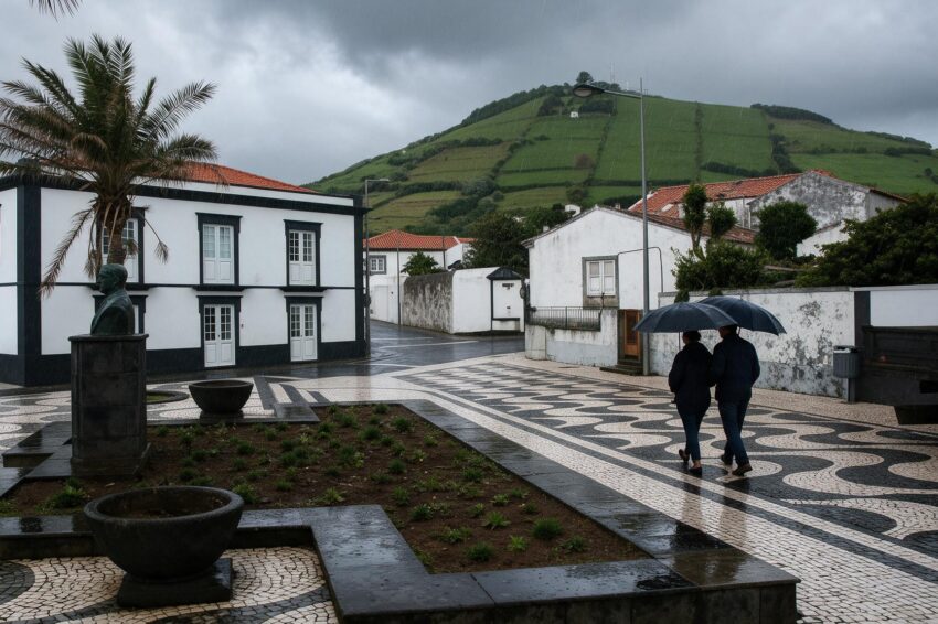 Chuva em Santa Cruz das Flores, Açores.