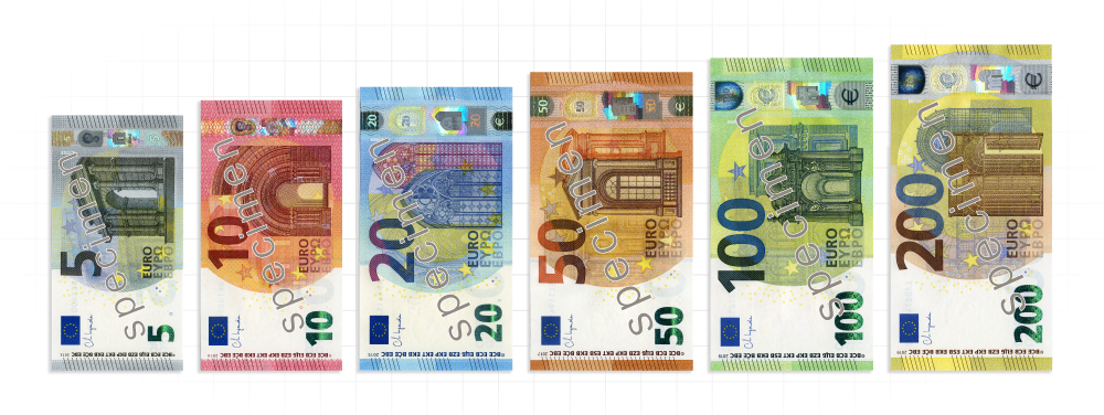 Notas de euro.
