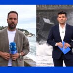 Onda arrasta jornalista em direto durante temporal no País Basco. Veja o vídeo